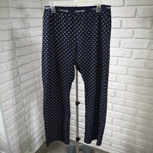 Calvin Klein Ladies Size Medium Navy W/ White Straight Legs Lounge Pants
